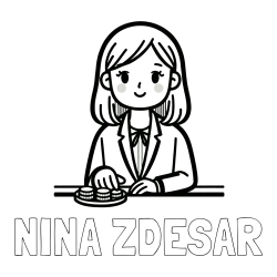 Pobarvanka imena NINA ZDEŠAR in pobarvanka bančne uslužbenke