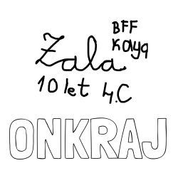 Pobarvanka imena ONKRAJ in zala predstavitev