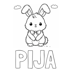Pobarvanka imena PIJA in pobarvanka prikupnega zajčka