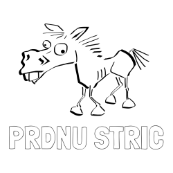 Pobarvanka imena PRDNU STRIC in pobarvanka smešni konj