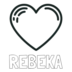 Online izdelana pobarvanka - Pobarvanka imena REBEKA in pobarvanka lepega srčka