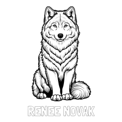 Pobarvanka imena RENEE NOVAK in pobarvanka prijaznega volka