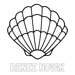Pobarvanka imena RENEE NOVAK in pobarvanka školjke