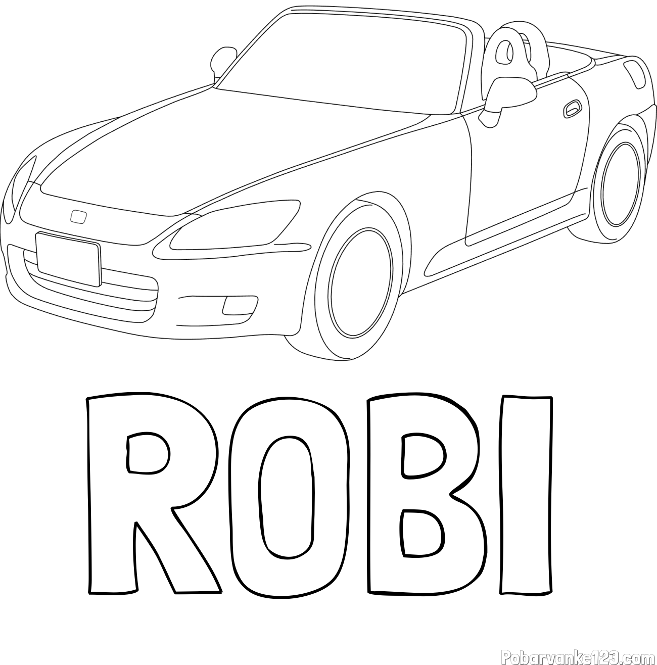 Pobarvanka imena ROBI in pobarvanka avtomobila znamke Honda