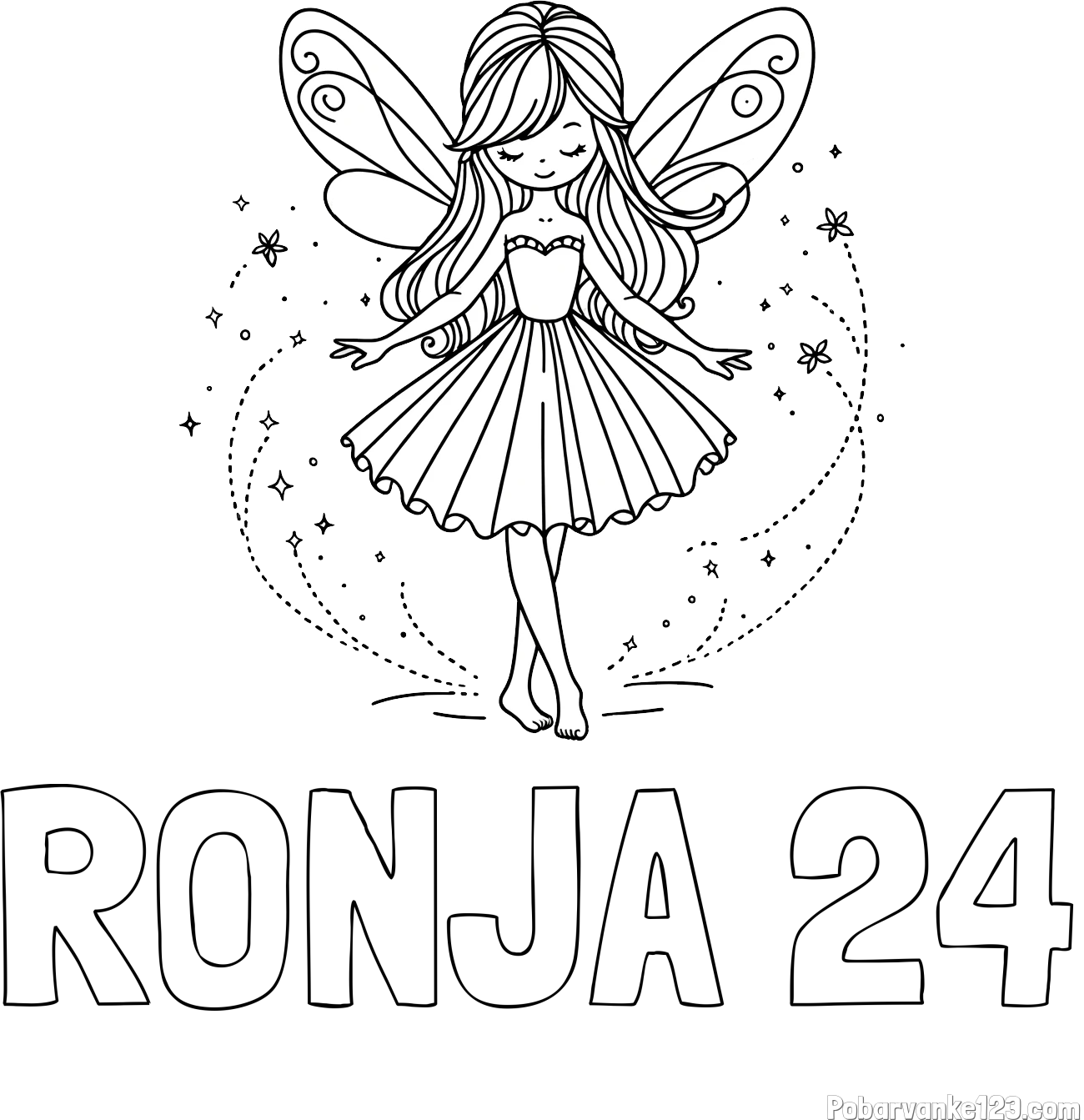Pobarvanka imena RONJA 24 in pobarvanka ljubke čarobne vile