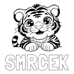 Pobarvanka imena SMRČEK in pobarvanka tigrček