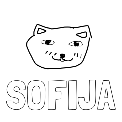 Online izdelana pobarvanka - Pobarvanka imena SOFIJA in MUCA