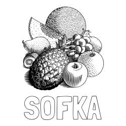Pobarvanka imena SOFKA in pobarvanka sadja (ananas, melona, jabolka, kivi, grozdje, pomaranča...)