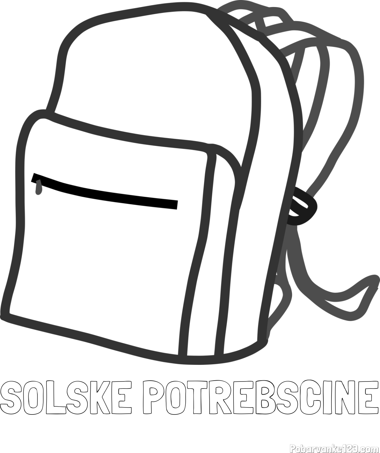 Pobarvanka imena ŠOLSKE POTREBŠČINE in pobarvanka šolskega nahrbtnika