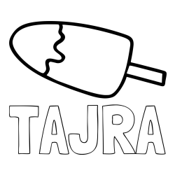 Online izdelana pobarvanka - Pobarvanka imena TAJRA in pobarvanka lučke (sladoled na palčki)