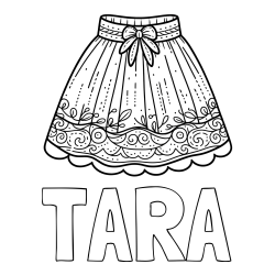 Pobarvanka imena TARA in pobarvanka ženskega krila