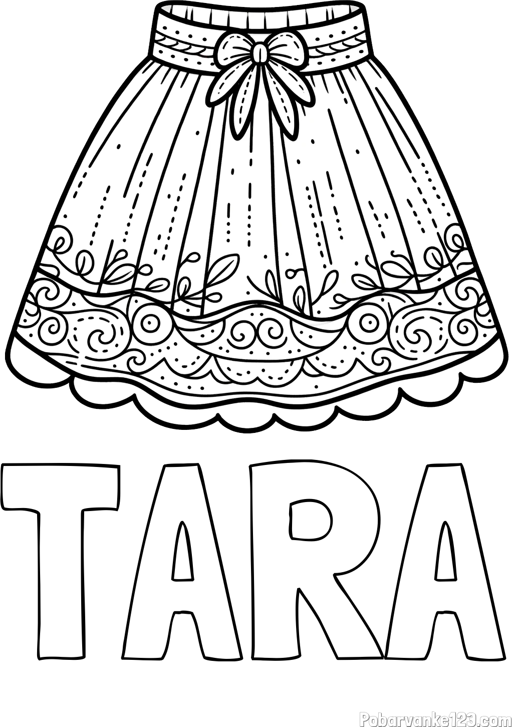 Pobarvanka imena TARA in pobarvanka ženskega krila