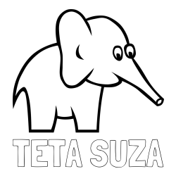 Online izdelana pobarvanka - Pobarvanka imena TETA SUZA in pobarvanka ljubkega slončka