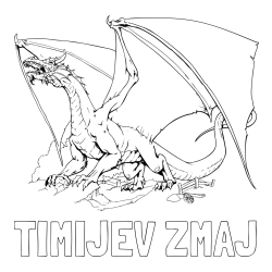 Online izdelana pobarvanka - Pobarvanka imena TIMIJEV ZMAJ in pobarvanka strašnega zmaja
