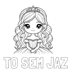Online izdelana pobarvanka - Pobarvanka imena TO SEM JAZ in pobarvanka ljubke princese