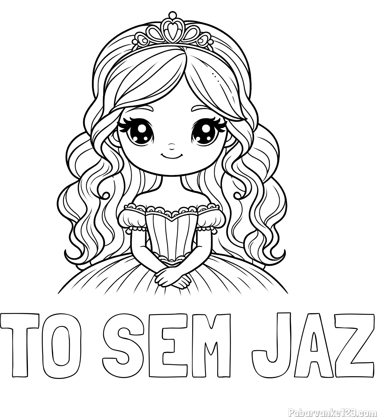 Pobarvanka imena TO SEM JAZ in pobarvanka ljubke princese