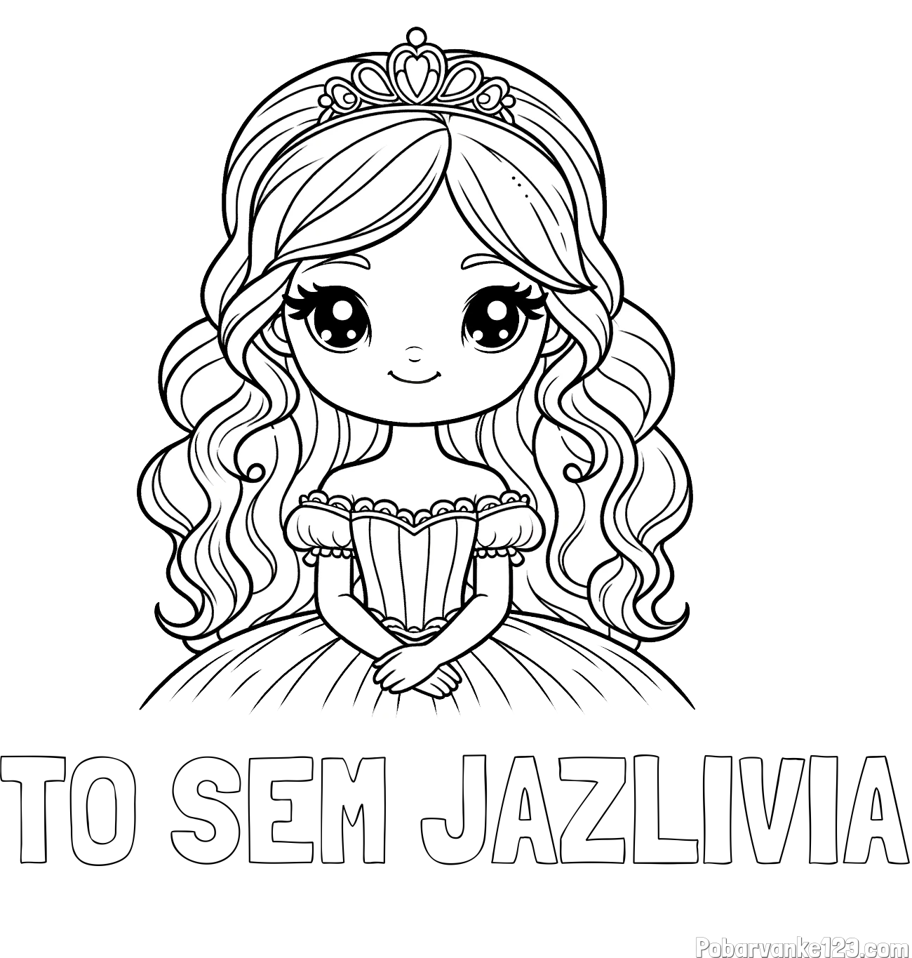 Pobarvanka imena TO SEM JAZ-LIVIA in pobarvanka ljubke princese