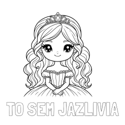 Online izdelana pobarvanka - Pobarvanka imena TO SEM JAZ-LIVIA in pobarvanka ljubke princese