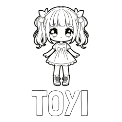 Pobarvanka imena TOYI in pobarvanka anime punčke