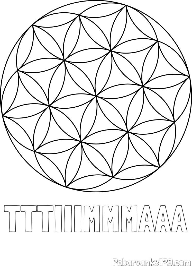 Pobarvanka imena TTTIIIMMMAAA in mandale 2