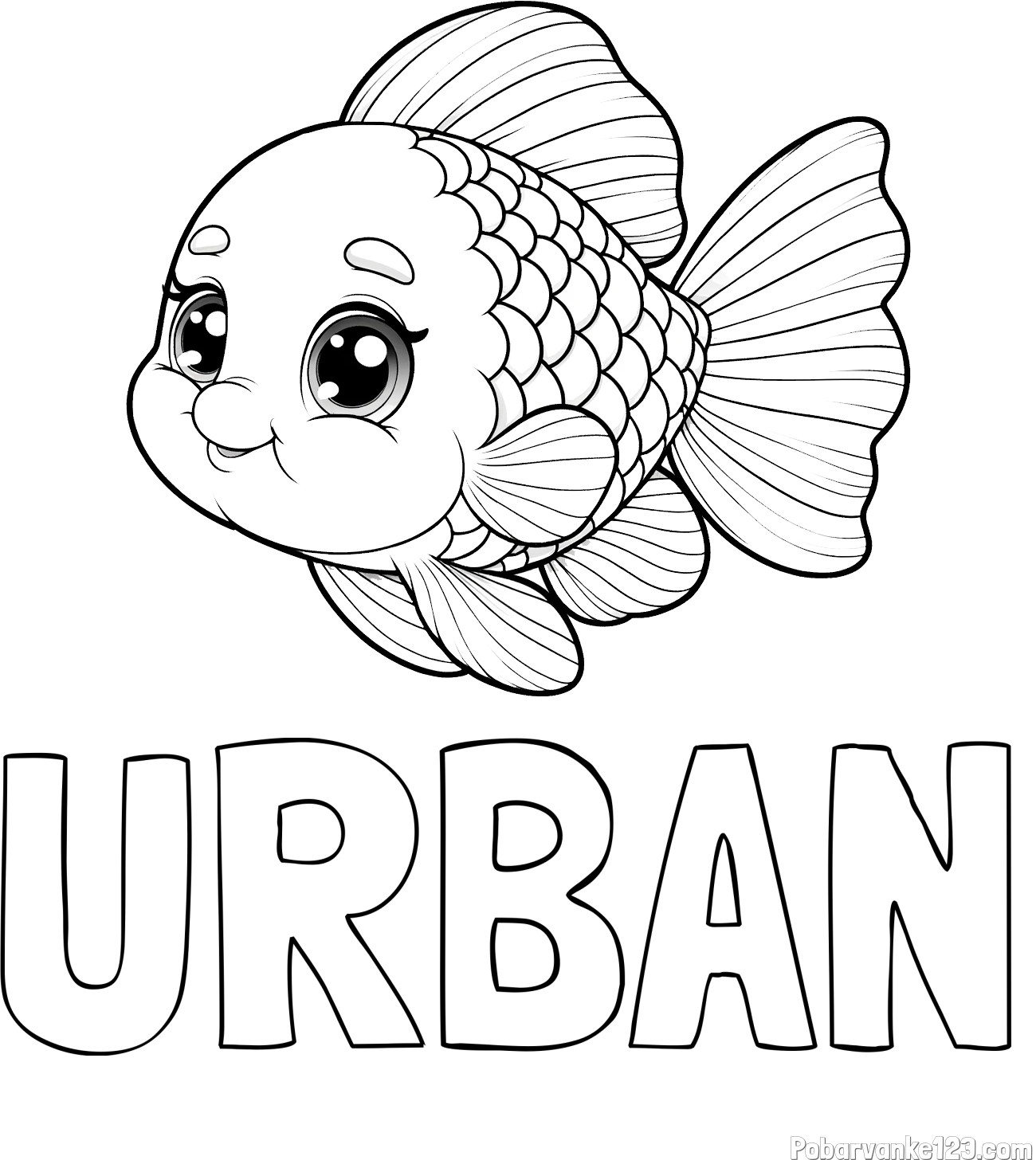 Pobarvanka imena URBAN in ljubka pobarvanka starejše ribe