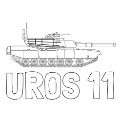 Online izdelana pobarvanka - Pobarvanka imena UROŠ 11 in pobarvanka tanka M1 Abrams