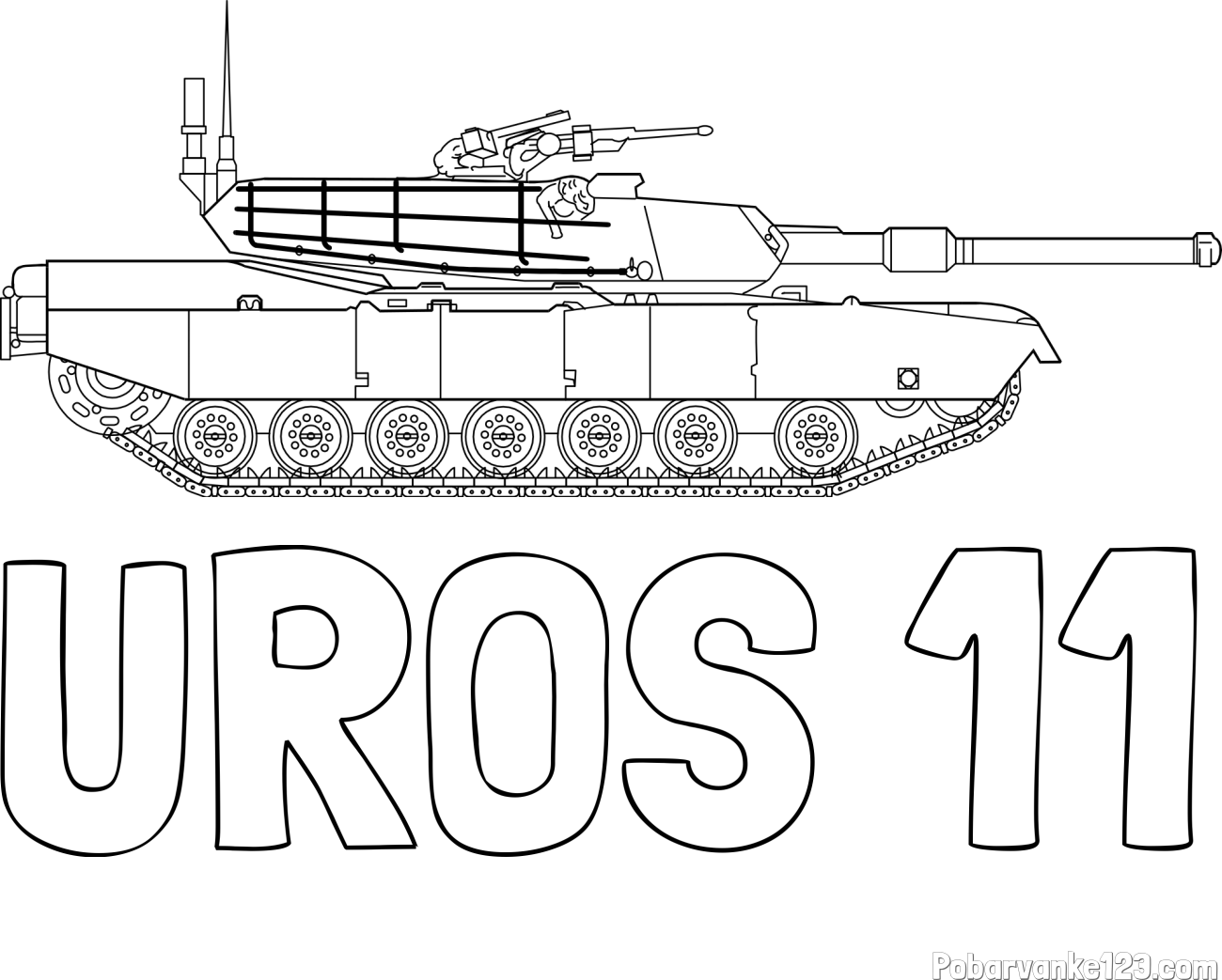 Pobarvanka imena UROŠ 11 in pobarvanka tanka M1 Abrams