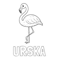 Pobarvanka imena URŠKA in pobarvanka flaminga