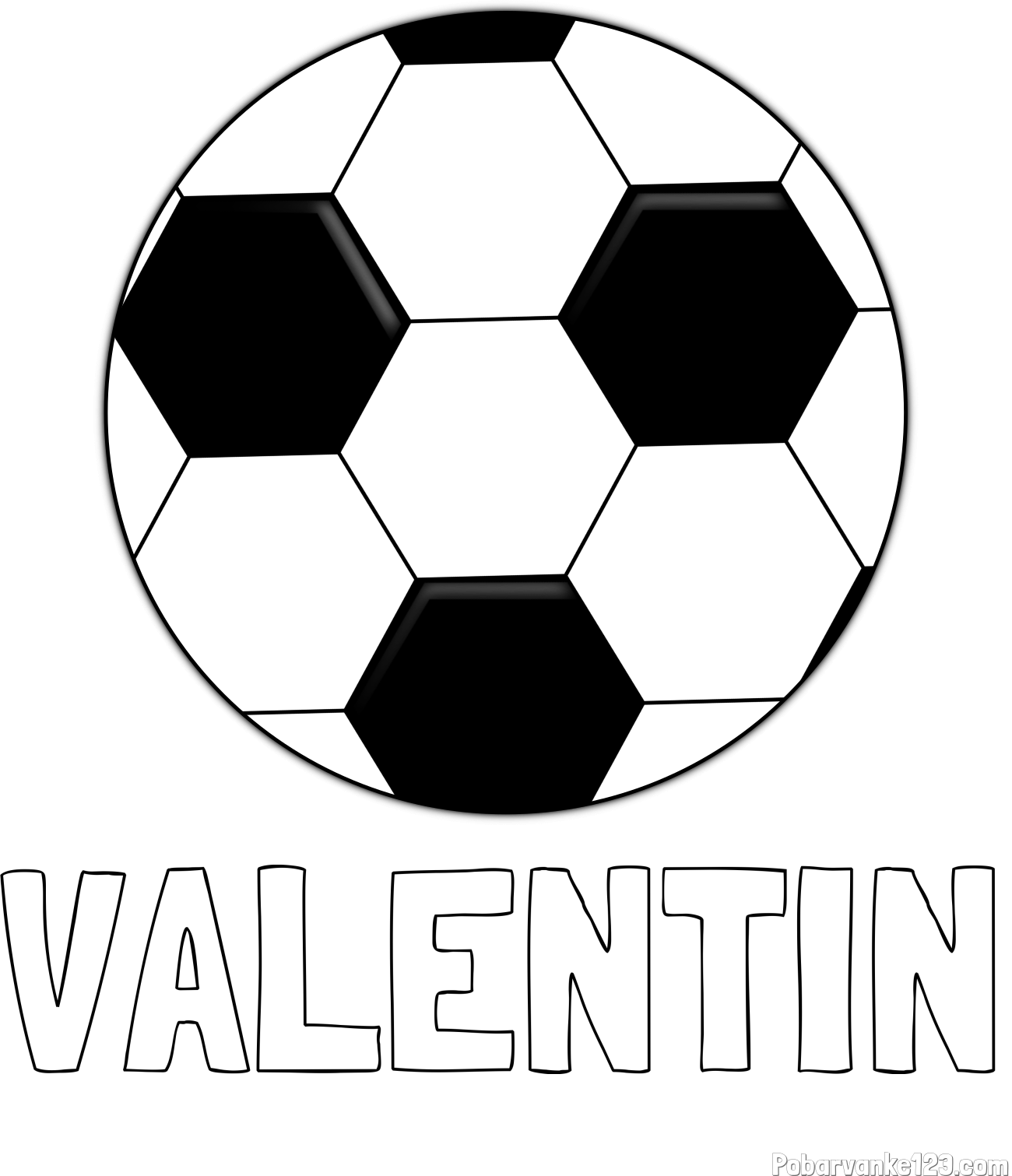 Pobarvanka imena VALENTIN in pobarvanka nogometne žoge