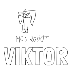 Pobarvanka imena VIKTOR in moj robot moja želja