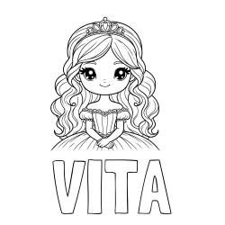 Pobarvanka imena VITA in pobarvanka ljubke princese