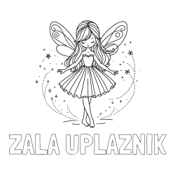 Online izdelana pobarvanka - Pobarvanka imena ZALA UPLAZNIK in pobarvanka ljubke čarobne vile