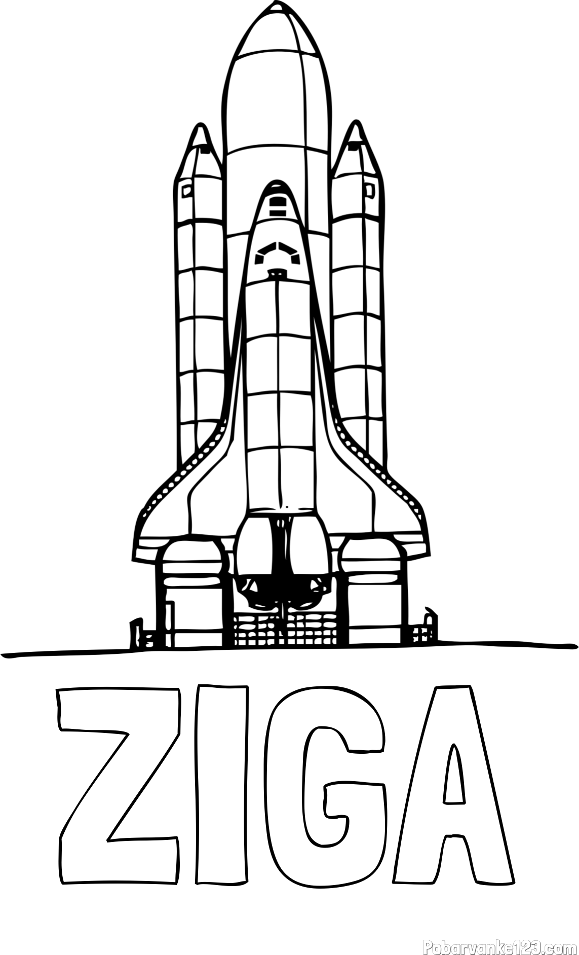 Pobarvanka imena ŽIGA in pobarvanka vesoljskega plovila Space Shuttle