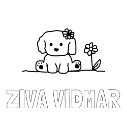 Online izdelana pobarvanka - Pobarvanka imena ŽIVA VIDMAR in KUŽIKA