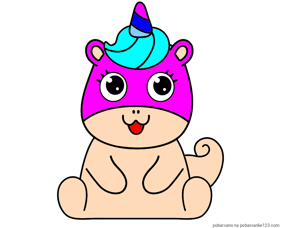 POBARVANA POBARVANKA - Pobarvanka čudovitega samoroga Unicorn