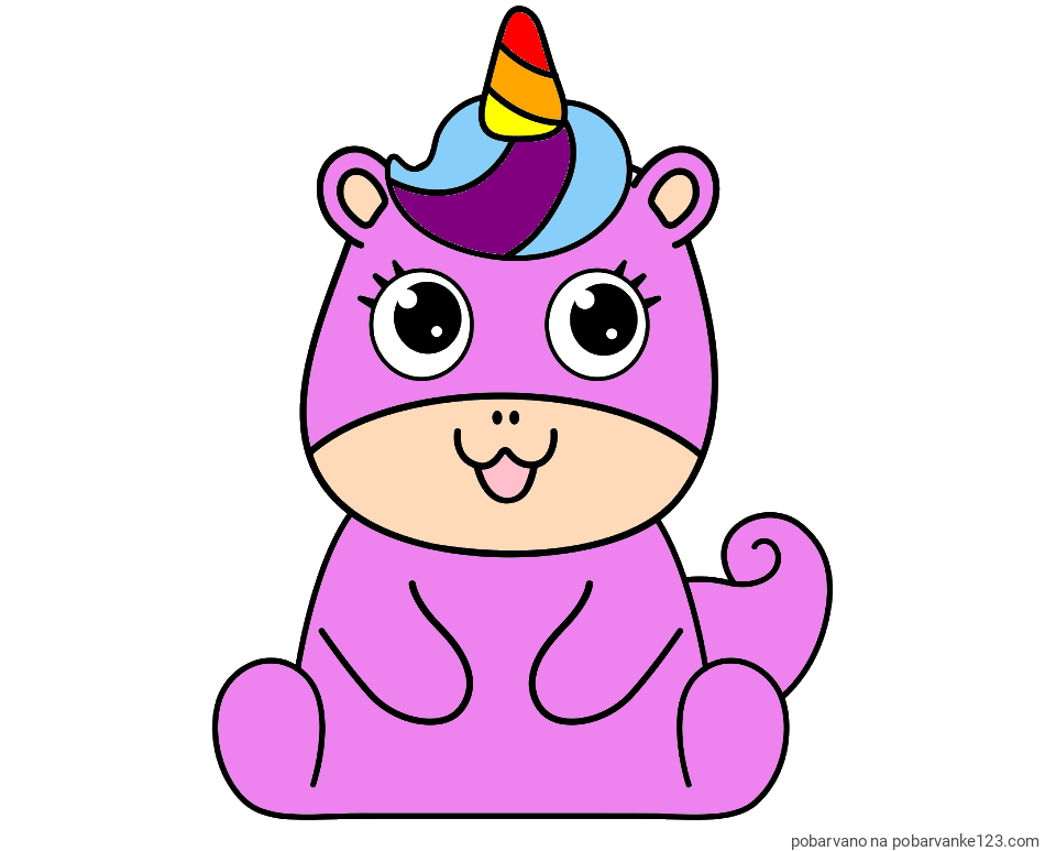 POBARVANA POBARVANKA - Pobarvanka čudovitega samoroga Unicorn