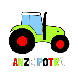 POBARVANA POBARVANKA - Pobarvanka imena ANŽE POTRČ in otroška pobarvanka traktorja