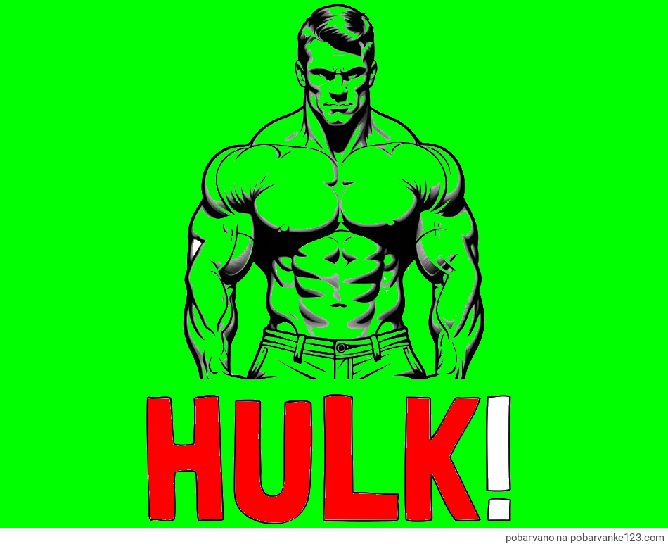 POBARVANA POBARVANKA - Pobarvanka imena HULK! in pobarvanka bodybuilder-ja