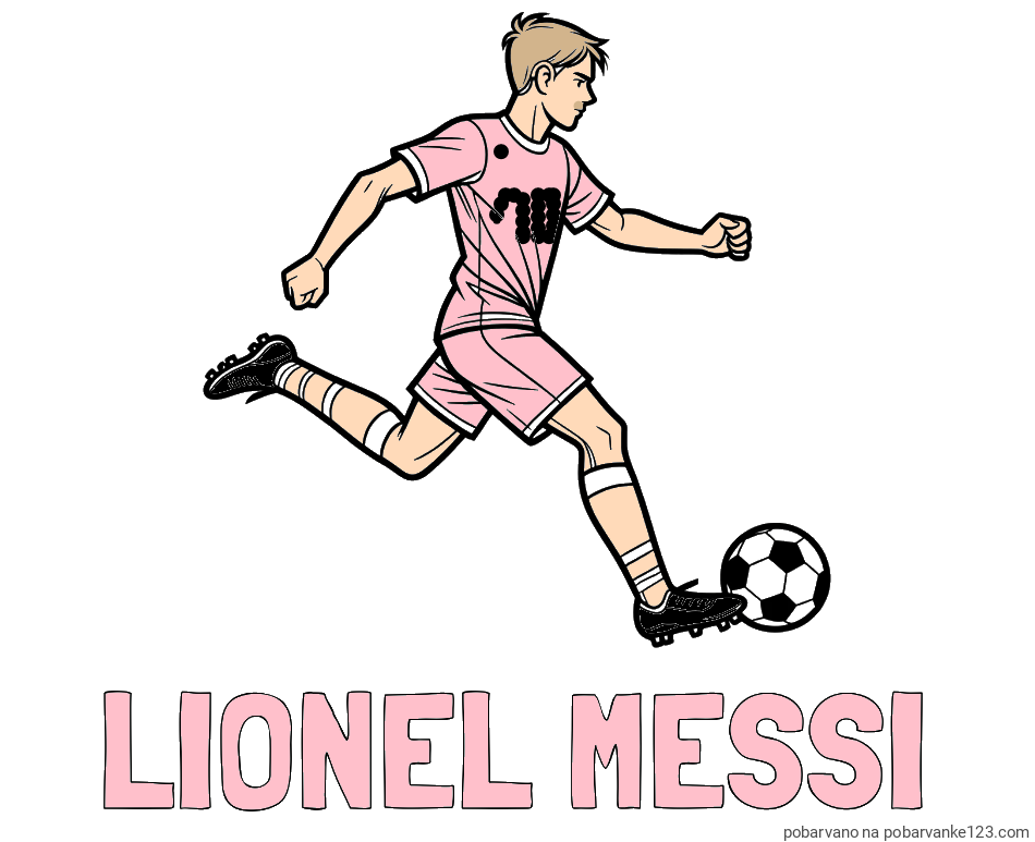 POBARVANA POBARVANKA - Pobarvanka imena LIONEL MESSI in pobarvanka nogometaša v napadu