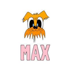 POBARVANA POBARVANKA - Pobarvanka imena MAX in preprosta pobarvanka nasmejanega kužka