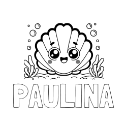 POBARVANA POBARVANKA - Pobarvanka imena PAULINA in pobarvanka nasmejane školjke