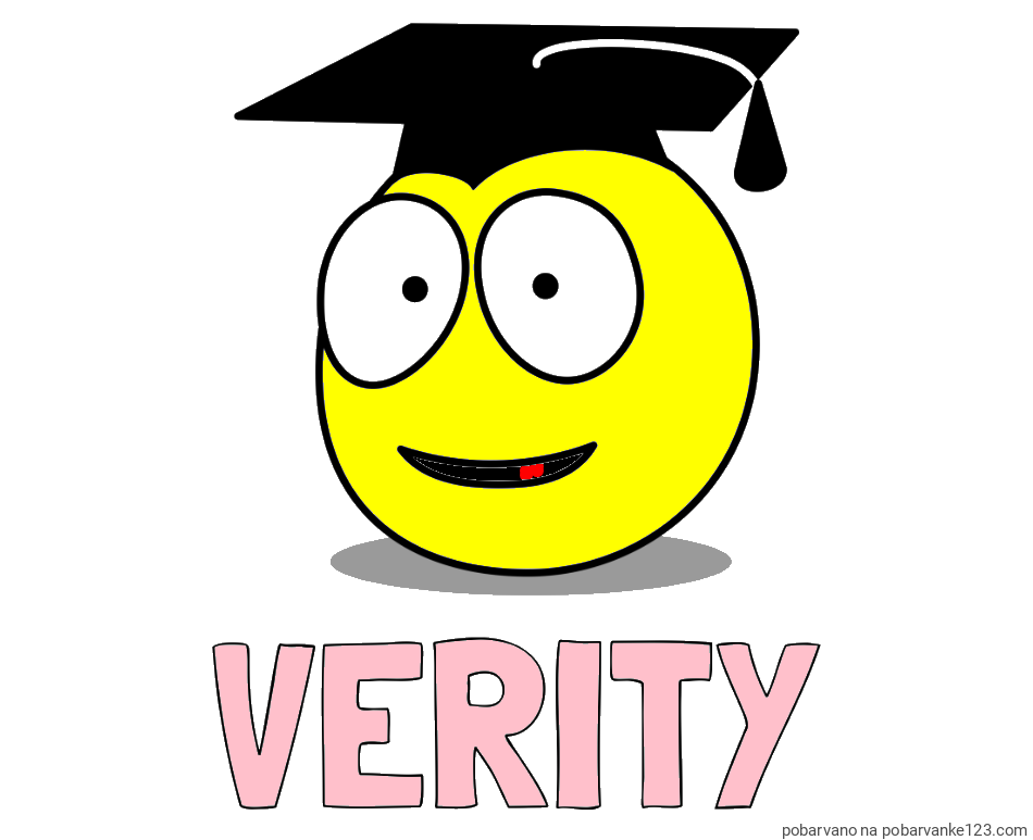 POBARVANA POBARVANKA - Pobarvanka imena VERITY in pobarvanka smeška diplomanta