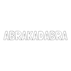 Online izdelana pobarvanka - Pobarvanka imena ABRAKADABRA