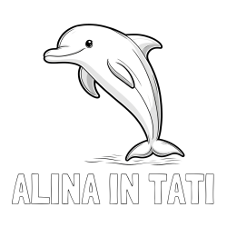 Online izdelana pobarvanka - Pobarvanka imena ALINA IN TATI in pobarvanka delfina