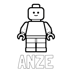 Online izdelana pobarvanka - Pobarvanka imena ANZE in pobarvanka LEGO figurice fanta