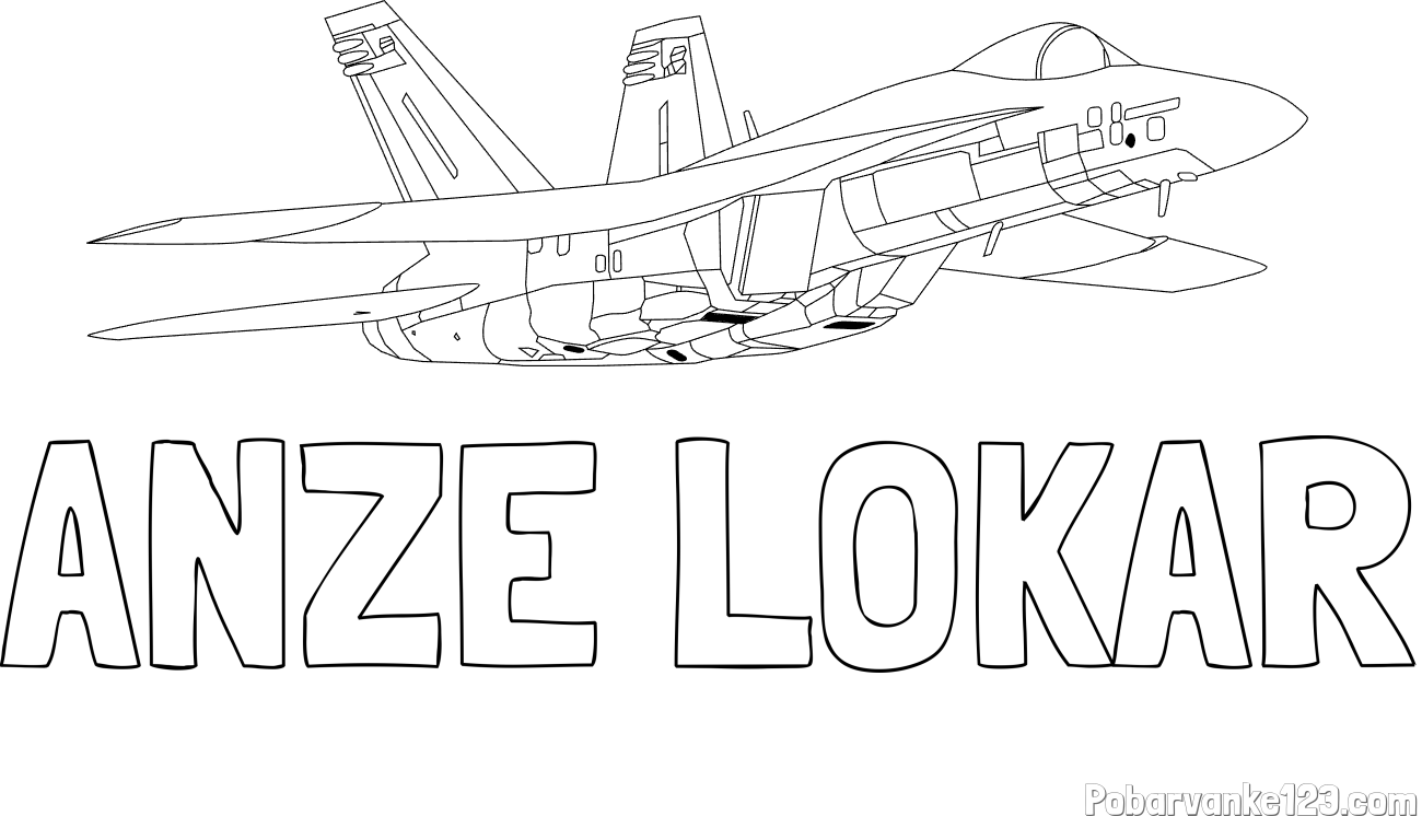 Pobarvanka imena ANŽE LOKAR in pobarvanka letala Hornet