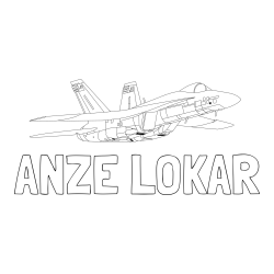 Online izdelana pobarvanka - Pobarvanka imena ANŽE LOKAR in pobarvanka letala Hornet