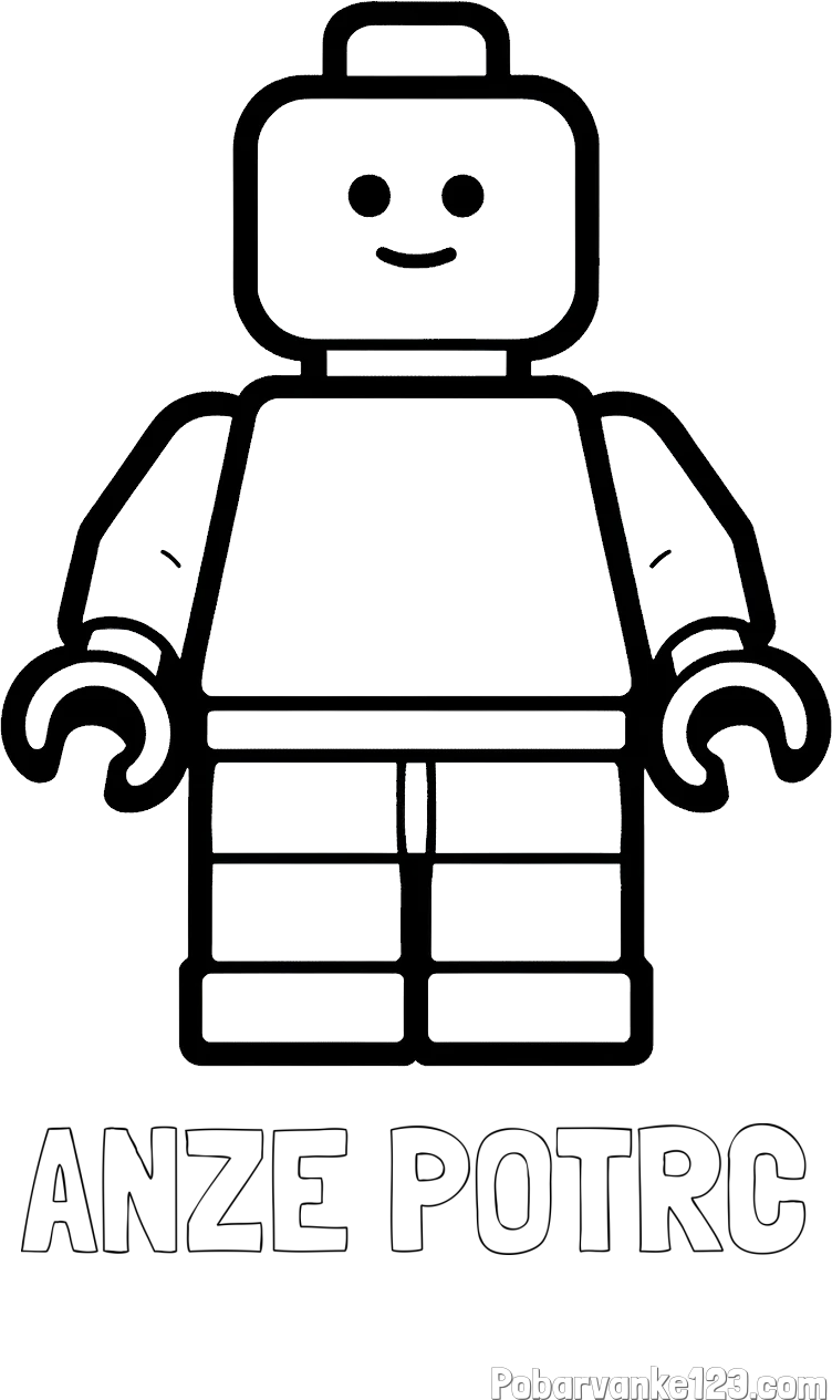 Pobarvanka imena ANŽE POTRČ in pobarvanka LEGO figurice fanta