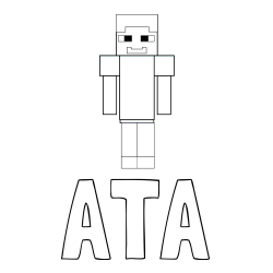 Online izdelana pobarvanka - Pobarvanka imena ATA in pobarvanka Minecraft glavnega junaka