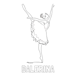 Online izdelana pobarvanka - Pobarvanka imena BALERINA in pobarvanka ljubke baletke